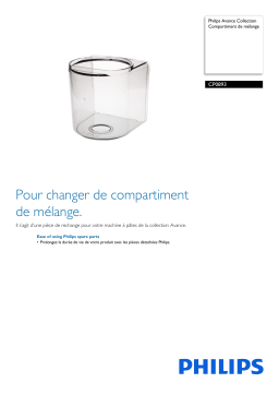 Philips CP0893/01 Avance Collection Compartiment de mélange Manuel utilisateur