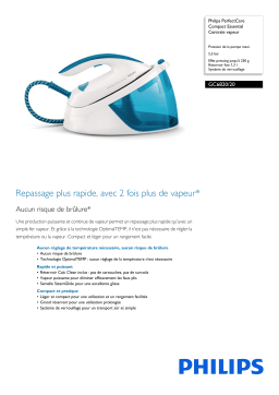 Philips GC6820/20 PerfectCare Compact Essential Centrale vapeur Manuel utilisateur