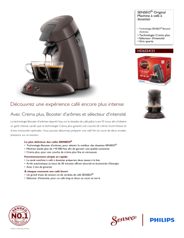 SENSEO® HD6554/21 SENSEO® Original Machine à café à dosettes Manuel utilisateur | Fixfr