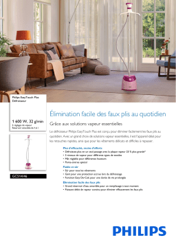 Philips GC514/46 EasyTouch Plus Défroisseur Manuel utilisateur