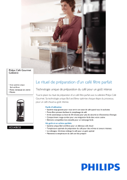 Philips HD5408/20 Café Gourmet Cafetière Manuel utilisateur