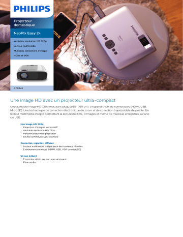 Philips NPX442/INT NeoPix Easy 2+ Projecteur domestique Manuel utilisateur | Fixfr