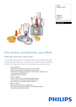 Philips HR7772/50 Robot de cuisine Manuel utilisateur