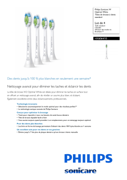 Sonicare HX6064/10 Sonicare W Optimal White Têtes de brosse à dents standard Manuel utilisateur