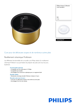 Philips HD3755/77 Avance Collection Cuve standard Manuel utilisateur