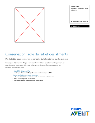 Avent SCF143/06 Avent Disques d'étanchéité pour biberons Manuel utilisateur | Fixfr