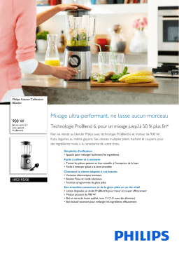 Philips HR2195/00 Avance Collection Blender Manuel utilisateur