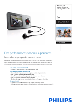 Philips SA2CAM04K/02 GoGEAR Baladeur MP4 Manuel utilisateur