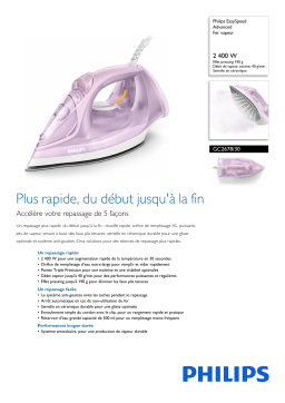 Philips GC2678/30 EasySpeed Advanced Fer vapeur Manuel utilisateur