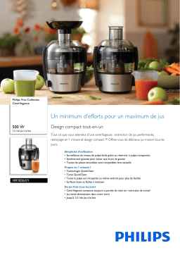 Philips HR1836/01 Viva Collection Centrifugeuse Manuel utilisateur