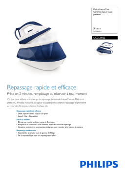 Philips GC7521/02 InstantCare Centrale vapeur haute pression Manuel utilisateur