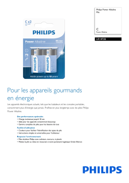 Philips LR14P2B/59 Power Alkaline Pile Manuel utilisateur