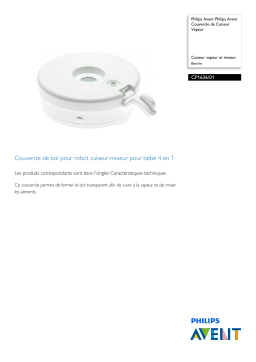 Avent CP1636/01 Philips Avent Couvercle de Cuiseur Vapeur Manuel utilisateur