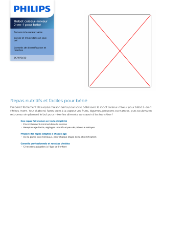 Philips SCF870/23 Robot cuiseur-mixeur 2-en-1 pour bébé Manuel utilisateur | Fixfr