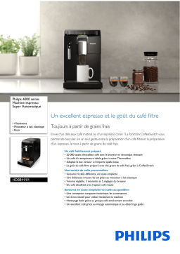 Philips HD8841/01 4000 series Machine espresso Super Automatique Manuel utilisateur