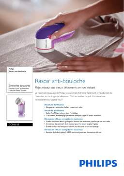 Philips GC026/30 Rasoir anti-bouloche Manuel utilisateur