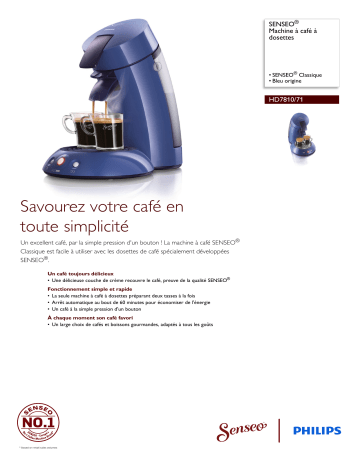 SENSEO® HD7810/71 SENSEO® Machine à café à dosettes Manuel utilisateur | Fixfr