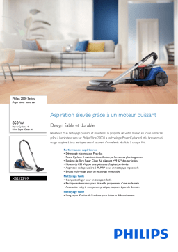 Philips XB2123/09 2000 Series Aspirateur sans sac Manuel utilisateur