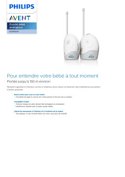 Avent SCD470/00 Avent Écoute-bébé analogique Manuel utilisateur