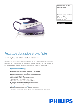 Philips GC7635/30 PerfectCare Pure Centrale vapeur Manuel utilisateur