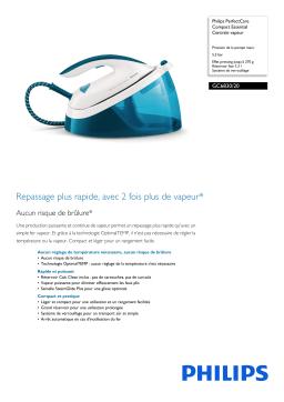 Philips GC6830/20 PerfectCare Compact Essential Centrale vapeur Manuel utilisateur