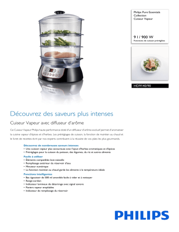 Philips HD9140/90 Pure Essentials Collection Cuiseur Vapeur Manuel utilisateur | Fixfr