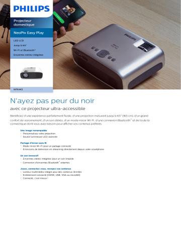 Philips NPX443/INT NeoPix Easy Play Projecteur domestique Manuel utilisateur | Fixfr
