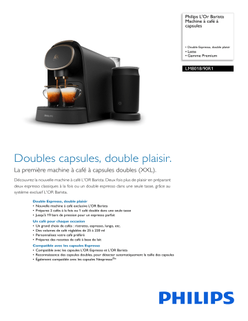 Philips LM8018/90R1 L'Or Barista Machine à café à capsules reconditionnée Manuel utilisateur | Fixfr