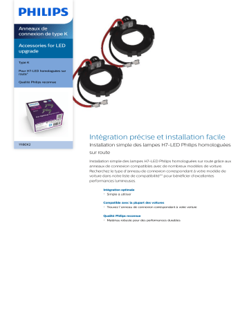 Philips 11180X2/11 Accessories for LED upgrade Anneaux de connexion de type K Manuel utilisateur | Fixfr