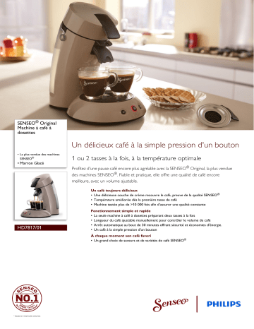 SENSEO® HD7817/01 SENSEO® Original Machine à café à dosettes Manuel utilisateur | Fixfr