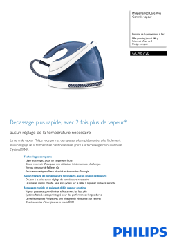 Philips GC7057/20 PerfectCare Viva Centrale vapeur Manuel utilisateur