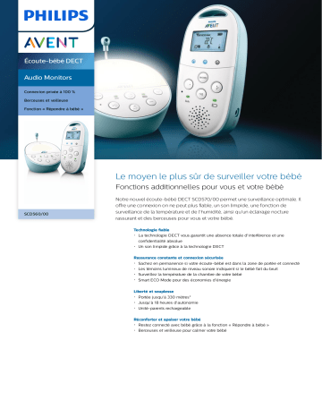 Avent SCD560/00 Avent Audio Monitors Écoute-bébé DECT Manuel utilisateur | Fixfr