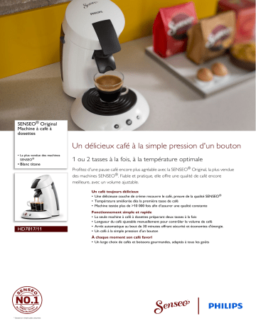 SENSEO® HD7817/11 SENSEO® Original Machine à café à dosettes Manuel utilisateur | Fixfr