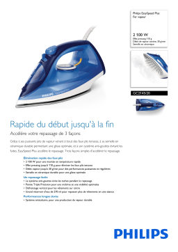 Philips GC2145/20 EasySpeed Plus Fer vapeur Manuel utilisateur