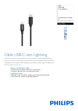 Philips DLC3106L/00 Câble USB-C vers Lightning Manuel utilisateur