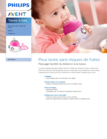 Avent SCF746/03 Avent Tasse à bec Manuel utilisateur | Fixfr