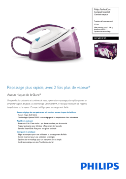 Philips GC6833/30 PERFECTCARE COMPACT ESSENTIAL Centrale vapeur Manuel utilisateur