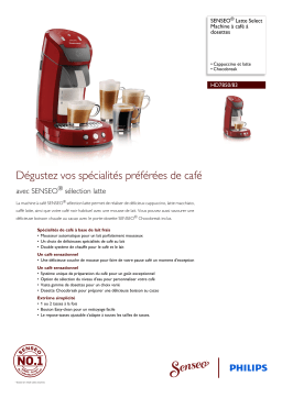 SENSEO® HD7850/83 SENSEO® Latte Select Machine à café à dosettes Manuel utilisateur