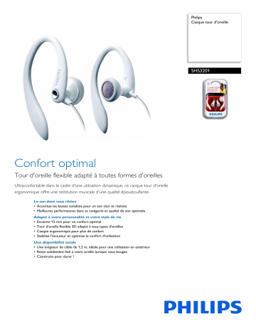Philips SHS3201/00 Casque tour d'oreille Manuel utilisateur | Fixfr
