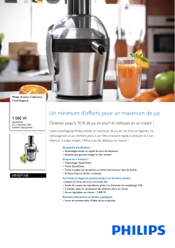 Philips HR1871/00 Avance Collection Centrifugeuse Manuel utilisateur