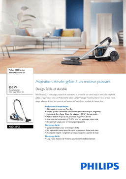 Philips XB2122/09 2000 Series Aspirateur sans sac Manuel utilisateur