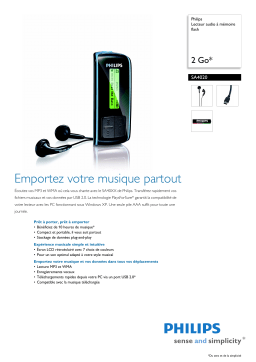 Philips SA4020/02 Baladeur audio à mémoire flash Manuel utilisateur