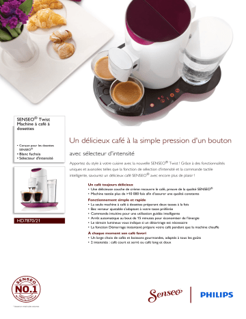 SENSEO® HD7870/21 SENSEO® Twist Machine à café à dosettes Manuel utilisateur | Fixfr