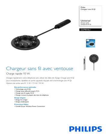 Philips DLP9016U/03 Chargeur sans fil Qi Manuel utilisateur | Fixfr