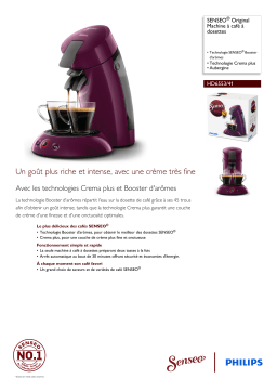 SENSEO® HD6553/41 SENSEO® Original Machine à café à dosettes Manuel utilisateur