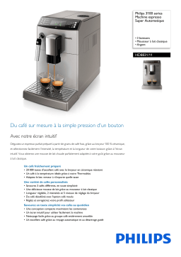 Philips HD8831/11 3100 series Machine espresso Super Automatique Manuel utilisateur