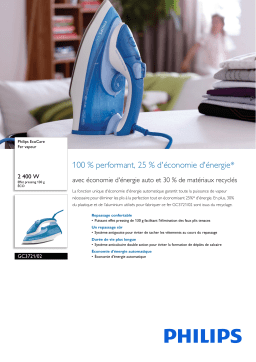 Philips GC3721/02 EcoCare Fer vapeur Manuel utilisateur