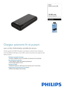 Philips DLP2720/00 Batterie externe USB Manuel utilisateur