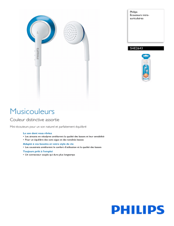 Philips SHE2643/00 Écouteurs intra-auriculaires Manuel utilisateur | Fixfr
