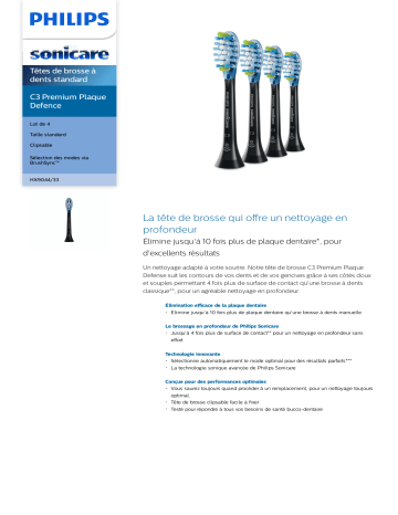 Sonicare HX9044/33 Sonicare C3 Premium Plaque Defence Têtes de brosse à dents standard Manuel utilisateur | Fixfr